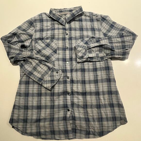 511 Tactical Shirt‎ Mens Medium Blue Gary Plaid Hunting Camping Hiking Outdoors - Picture 2 of 8